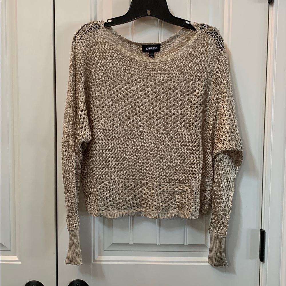 EXPRESS Champagne Tan Cropped Sweater S